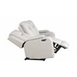 Benz LED & Power Reclining Sofa Made With Faux Leather in Ice/ White