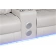 Benz LED & Power Reclining 2 Pc Set Made With Faux Leather in Ice/ White