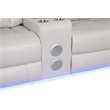Benz LED & Power Reclining Loveseat Made With Faux Leather in Ice/ White