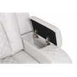 Benz LED & Power Reclining Loveseat Made With Faux Leather in Ice/ White