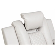 Benz LED & Power Reclining Loveseat Made With Faux Leather in Ice/ White