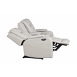 Benz LED & Power Reclining Loveseat Made With Faux Leather in Ice/ White