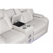 Benz LED & Power Reclining Loveseat Made With Faux Leather in Ice/ White