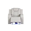Benz LED & Power Recliner Chair Made With Faux Leather in Ice/ White