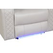Benz LED & Power Recliner Chair Made With Faux Leather in Ice/ White