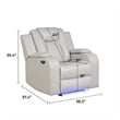 Benz LED & Power Recliner Chair Made With Faux Leather in Ice/ White