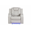 Benz LED & Power Reclining 3 Pc Set Made With Faux Leather in Ice/ White