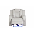 Benz LED & Power Reclining 3 Pc Set Made With Faux Leather in Ice/ White