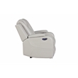 Benz LED & Power Reclining 3 Pc Set Made With Faux Leather in Ice/ White