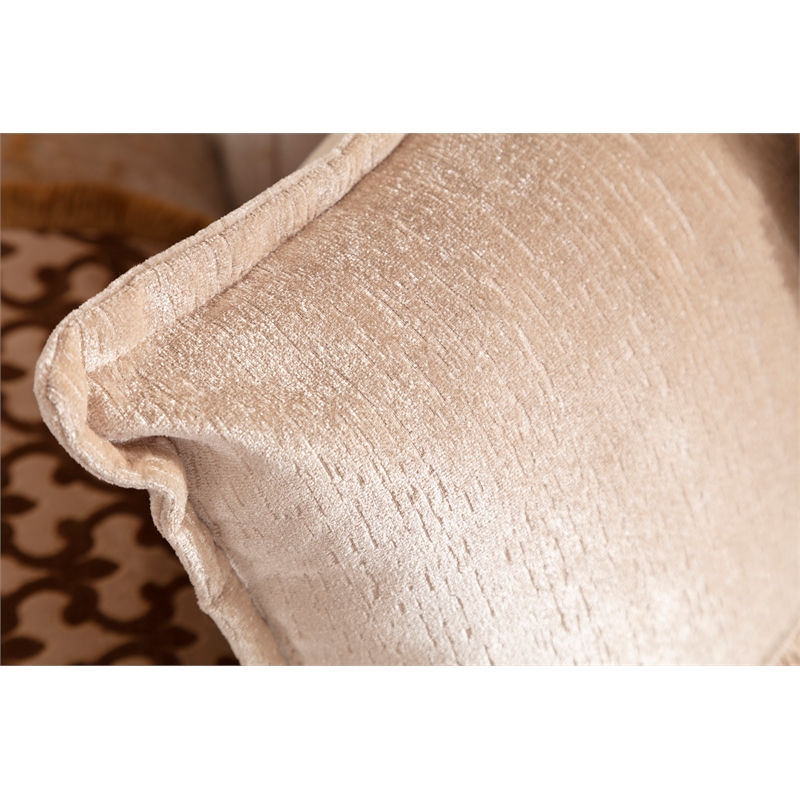 Carmen Sofa Finished With Chenille Upholstery in Beige Color