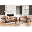 Carmen Sofa Finished With Chenille Upholstery in Beige Color