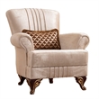 Carmen  Chair Made With Chenille Upholstery in Beige Color