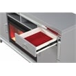 Sterling Solid Wood TV Stand With Electric Fireplace in Silver