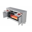 Sterling Solid Wood TV Stand With Electric Fireplace in Silver