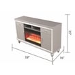 Sterling Solid Wood TV Stand With Electric Fireplace in Silver