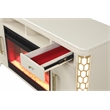 Jasmine Modern Style TV Stand With Electric Fireplace made with Wood in Beige