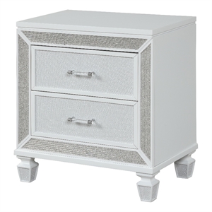 crystal nightstand made with wood finished in white