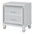 Crystal Nightstand Set Made with Wood Finished in White