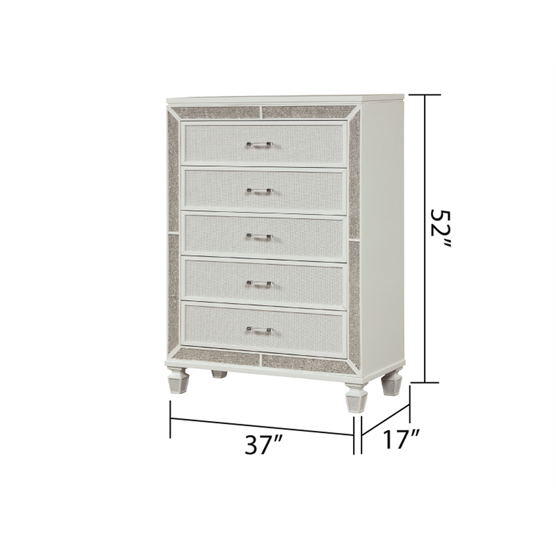 Crystal Chest Made with Wood and Finished in White