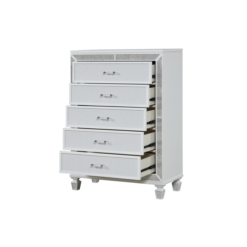 Crystal Chest Made with Wood and Finished in White