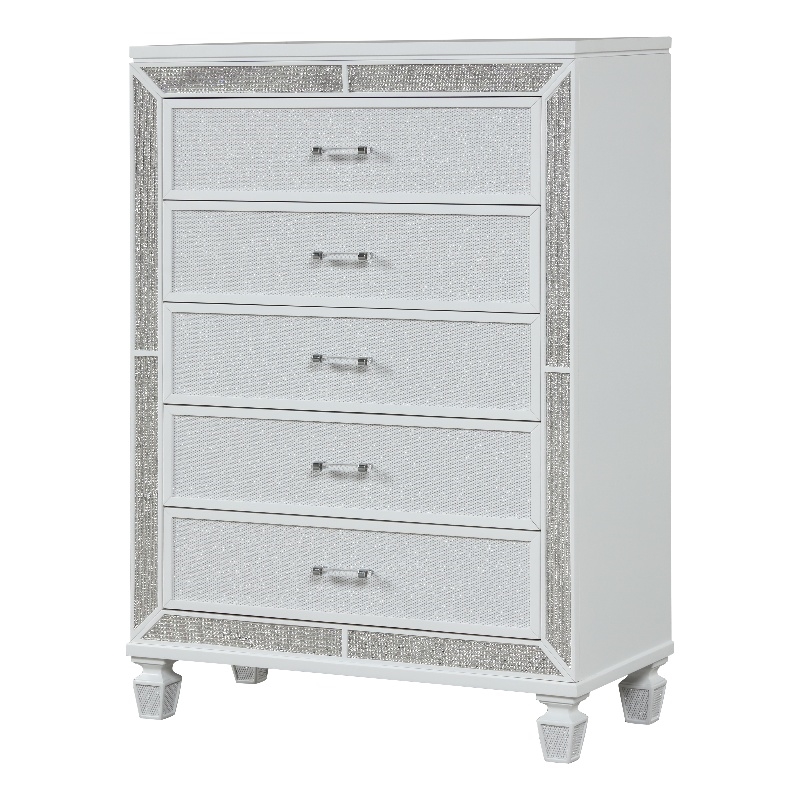 Crystal Chest Made with Wood and Finished in White