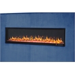 Lizelle Upholstery Wooden King Bed with Ambient lighting in Blue Velvet Finish