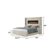 Lizelle Upholstery Wooden King Bed with Ambient lighting in Beige Velvet Finish