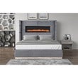 Lizelle Upholstery Wooden Queen Bed with Ambient lighting in Gray Velvet Finish
