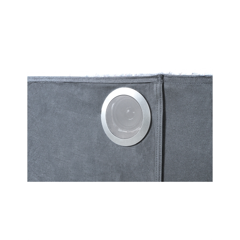 Lizelle Upholstery Wooden King Bed with Ambient lighting in Gray Velvet Finish