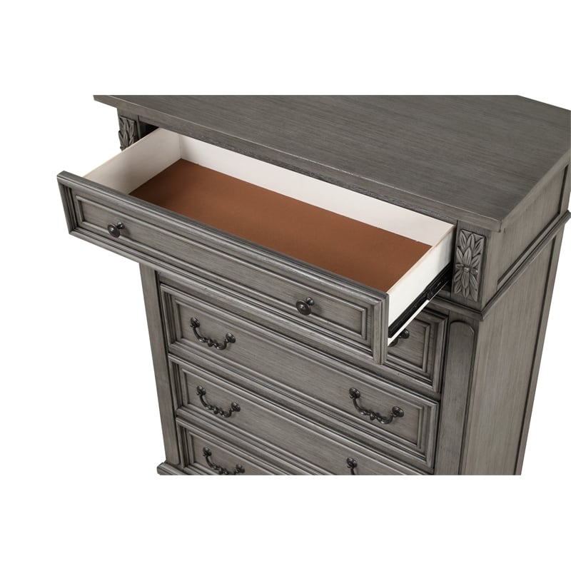 Grace Traditional Chest Made With Wood in Gray