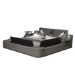 Zoya Smart Multifunctional Wood Queen Bed in Gray