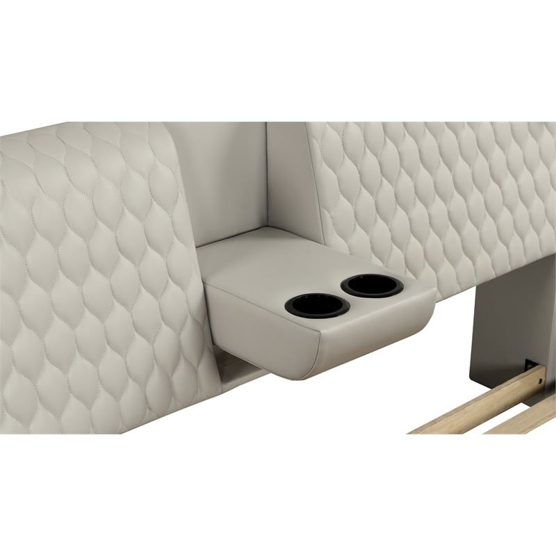 Zoya Smart Multifunctional King Size Massage Bed Made with Wood in Beige