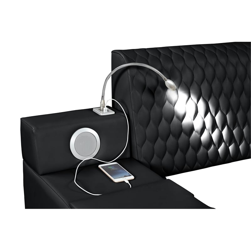 Zoya Smart Multifunctional King Size Bed Made with Wood in Black