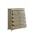Samantha Modern Style 5-Drawer Chest Made with Wood in Silver