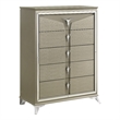 Samantha Modern Style 5-Drawer Chest Made with Wood in Silver
