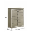 Samantha Modern Style 5-Drawer Chest Made with Wood in Silver