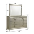 Samantha Modern Style Mirror Made with Wood in Silver