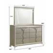 Samantha Modern Style King 4PC Bedroom Set Made with Wood in Silver