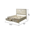 Samantha Modern Style King 4PC Bedroom Set Made with Wood in Silver