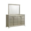 Samantha Modern Style 6-Drawer Dresser Made with Wood in Silver