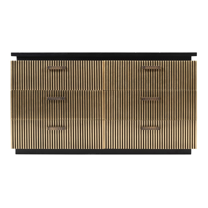 Allure Modern Style 6-Drawer Dresser Made With Wood and Finish of Metal Brass