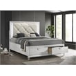 Prism King Bed Modern Design with LED lights Made of Wood in White Color