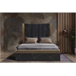 Allure Modern Style Queen 5Pc Bedroom Set Made with Mango Wood in Black
