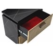Allure Modern Style Queen 5Pc Bedroom Set Made with Mango Wood in Black