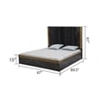 Allure Modern Style Queen 5Pc Bedroom Set Made with Mango Wood in Black