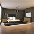 Allure Modern Style Queen 5Pc Bedroom Set Made with Mango Wood in Black