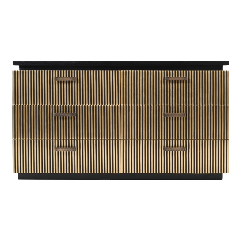 Allure Modern Style King 5Pc Bedroom Set Made with Mango Wood in Black