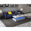 Aurora Modern Style Coffee Table Built in LED Made with Wood and Glossy Finish