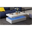 Aurora Modern Style Coffee Table Built in LED Made with Wood and Glossy Finish