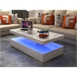Aurora Modern Style Coffee Table Built in LED Made with Wood and Glossy Finish